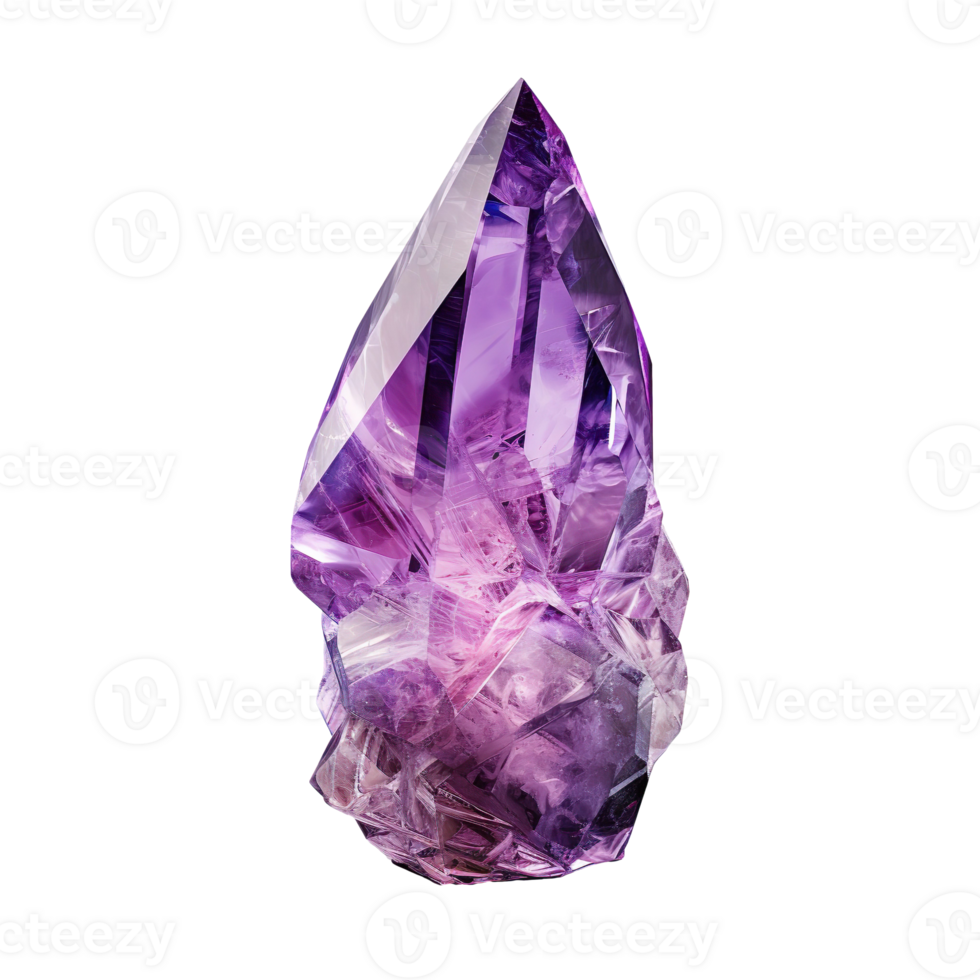 amethyst gem stone isolated on transparent background png