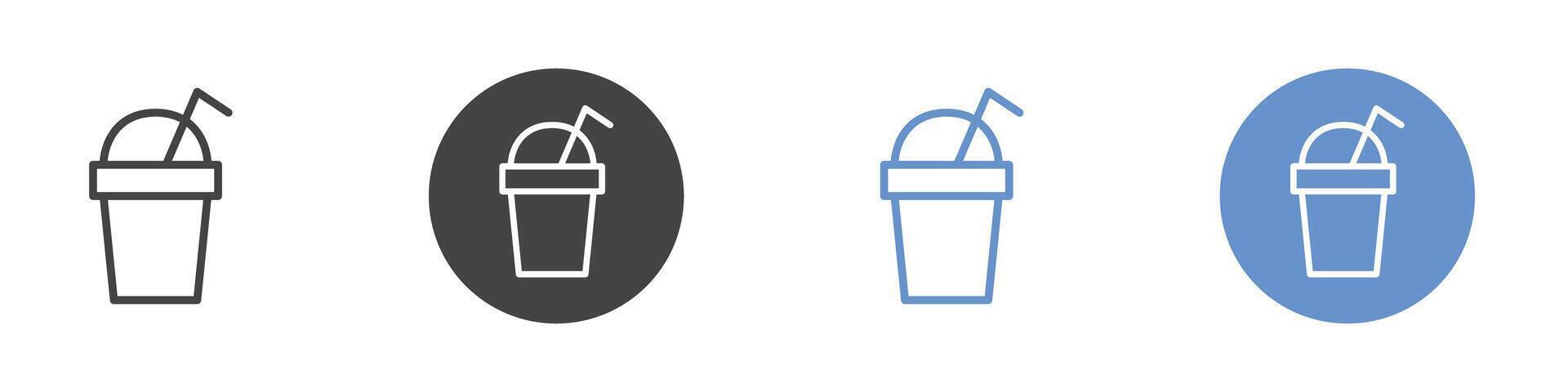 Smoothie icon Flat set in black and white color vector