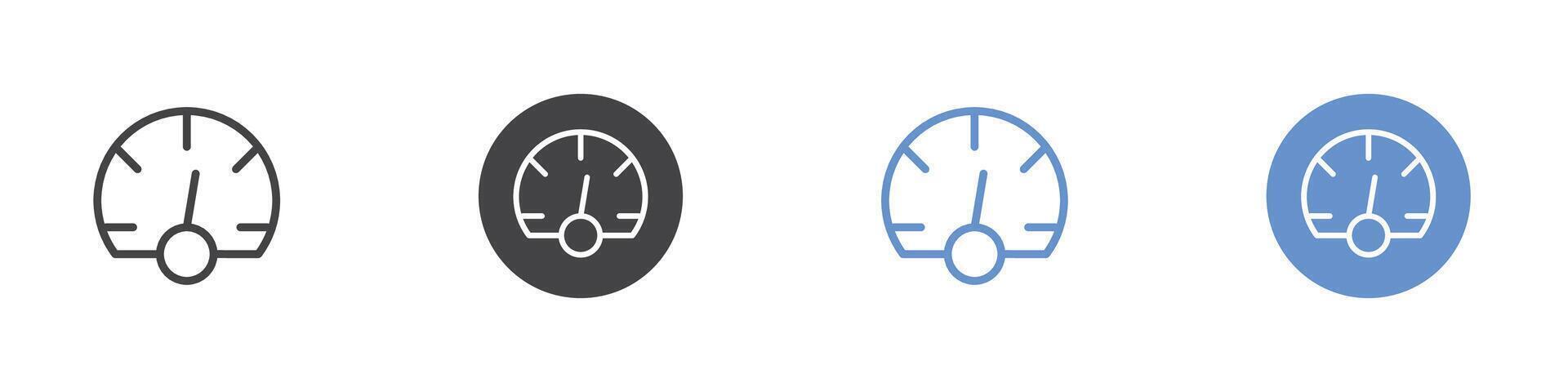 Meter icon Flat set in black and white color vector