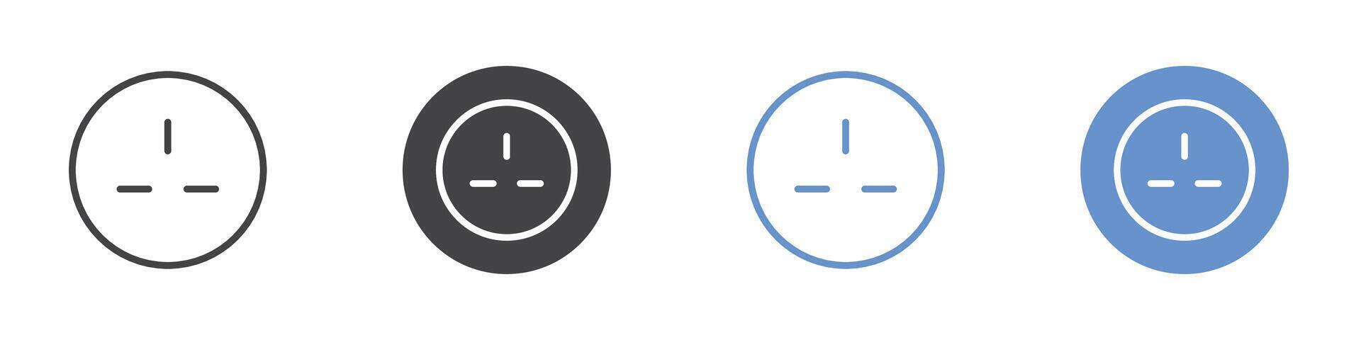 Plug icon Flat set in black and white color vector