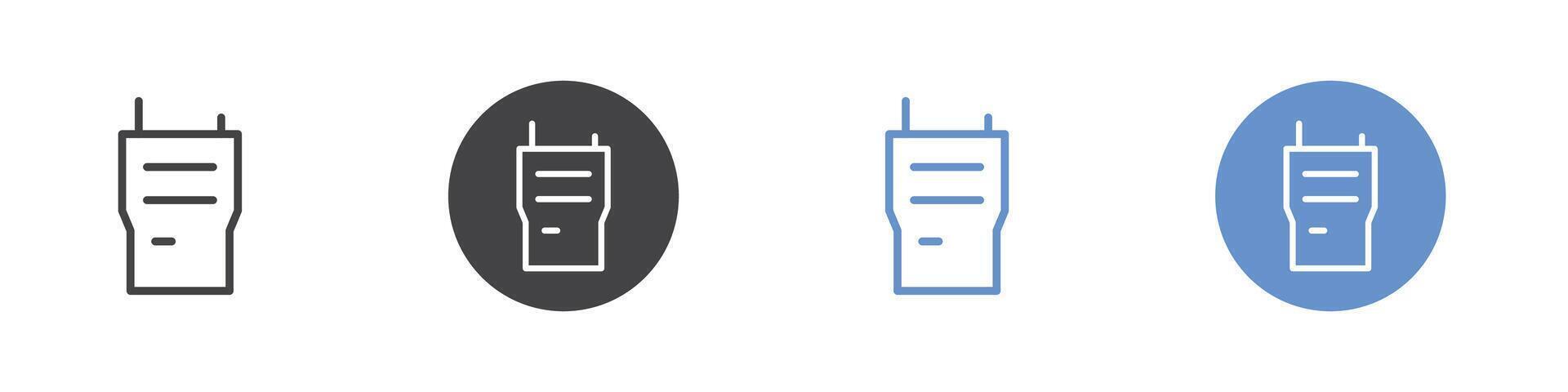 Walkie Talkie icon Flat set in black and white color vector