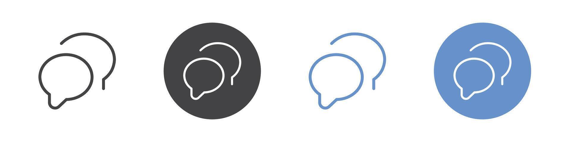 Messages icon Flat set in black and white color vector