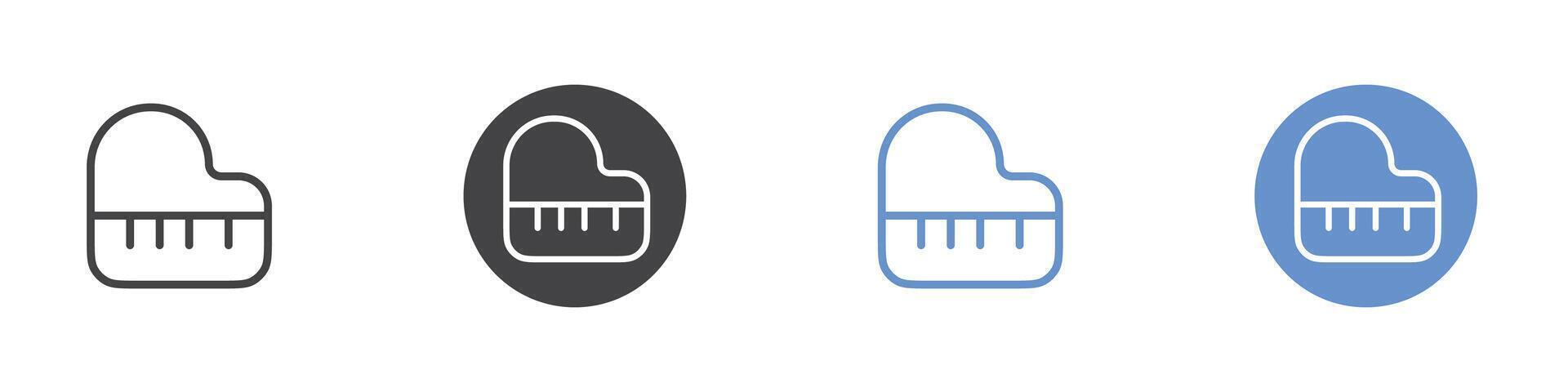 Piano icon Flat set in black and white color vector