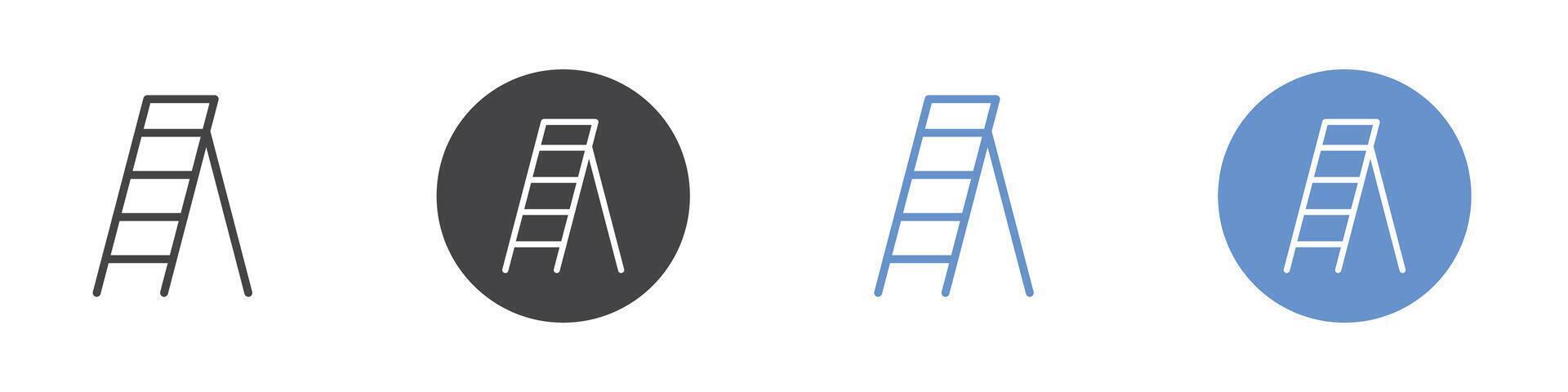 Ladder icon Flat set in black and white color vector