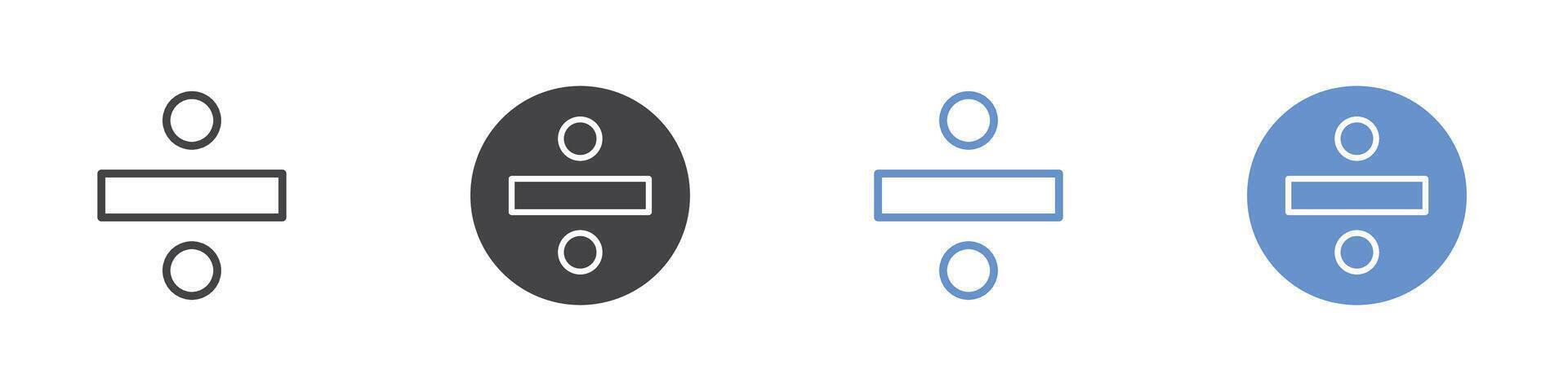 Divide icon Flat set in black and white color vector