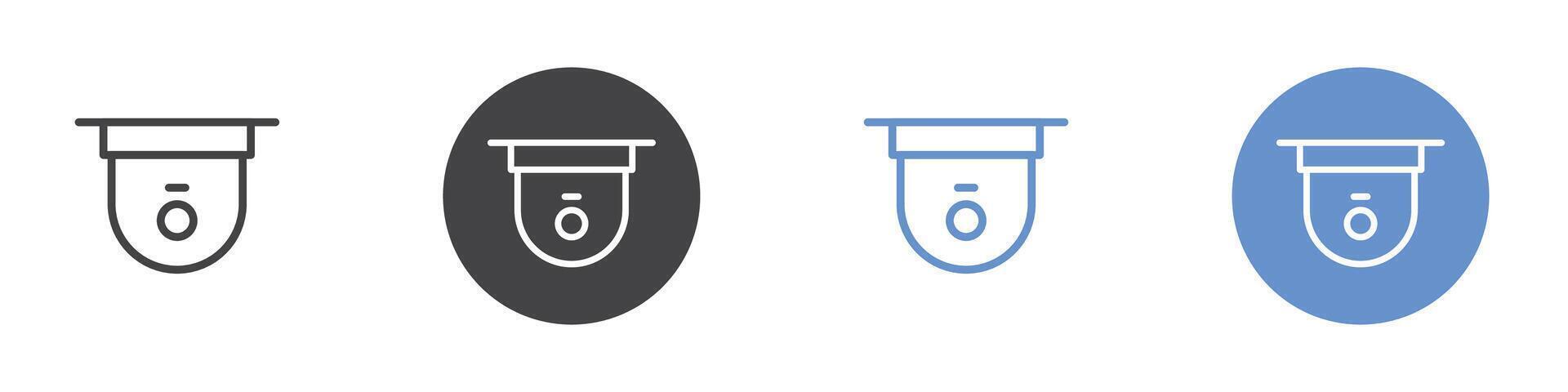 CCTV camera icon Flat set in black and white color vector
