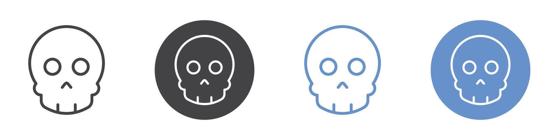 Danger icon Flat set in black and white color vector
