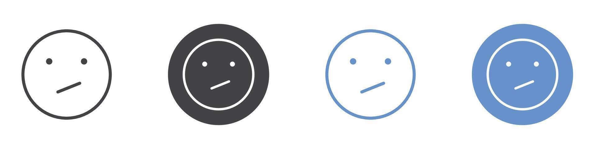 Confused icon Flat set in black and white color vector