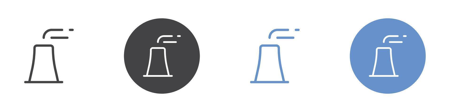 chimney Flat set in black and white color vector