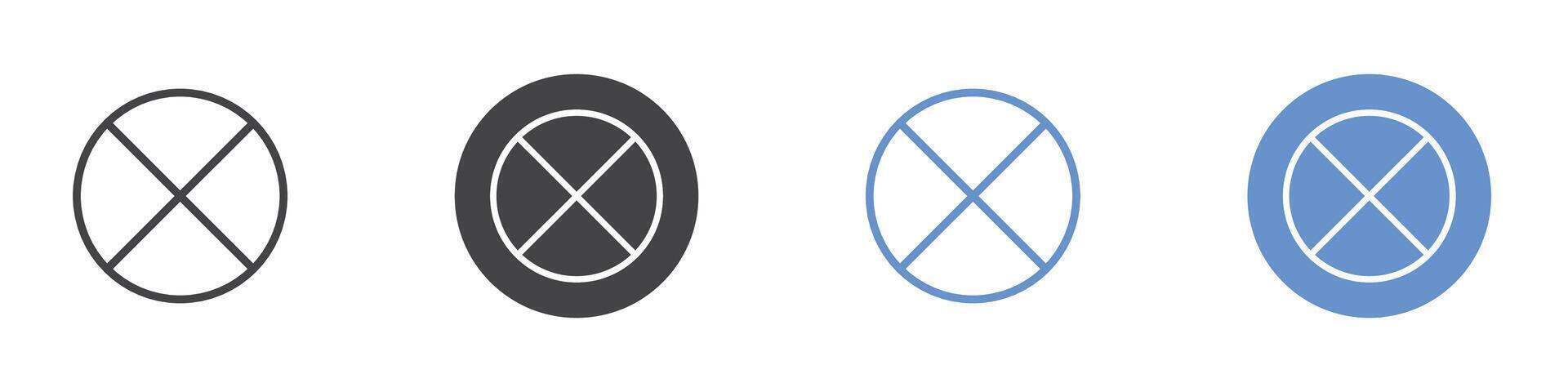 Circle Quarters icon Flat set in black and white color vector