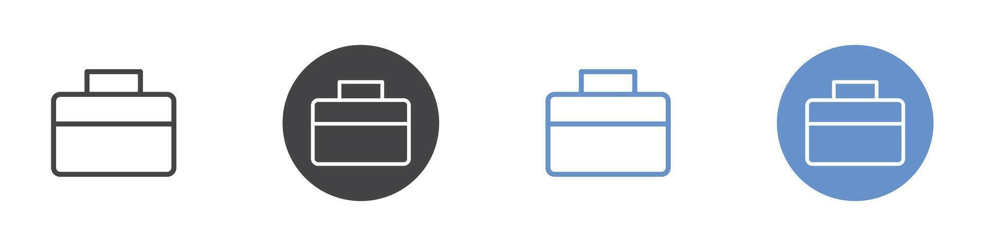 Briefcase icon Flat set in black and white color vector