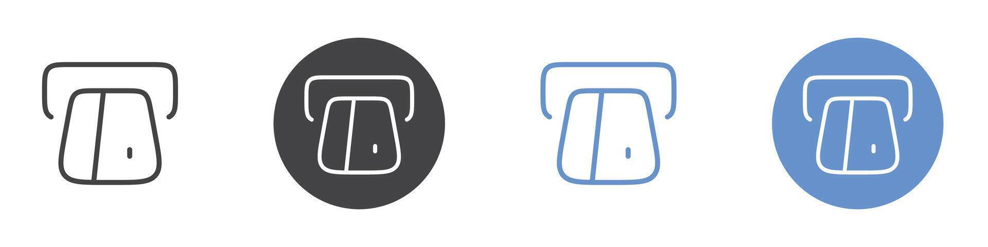 Atm icon Flat set in black and white color vector