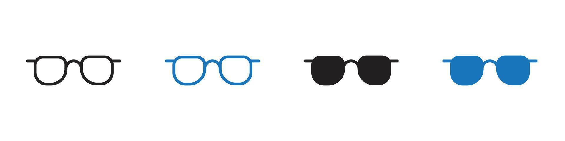 Glasses icon set outline vector