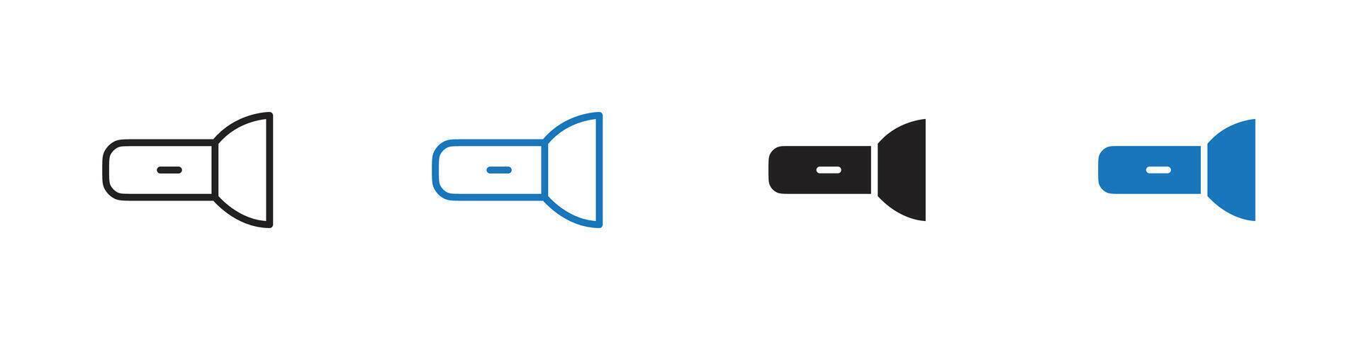 Flash Light icon set outline vector