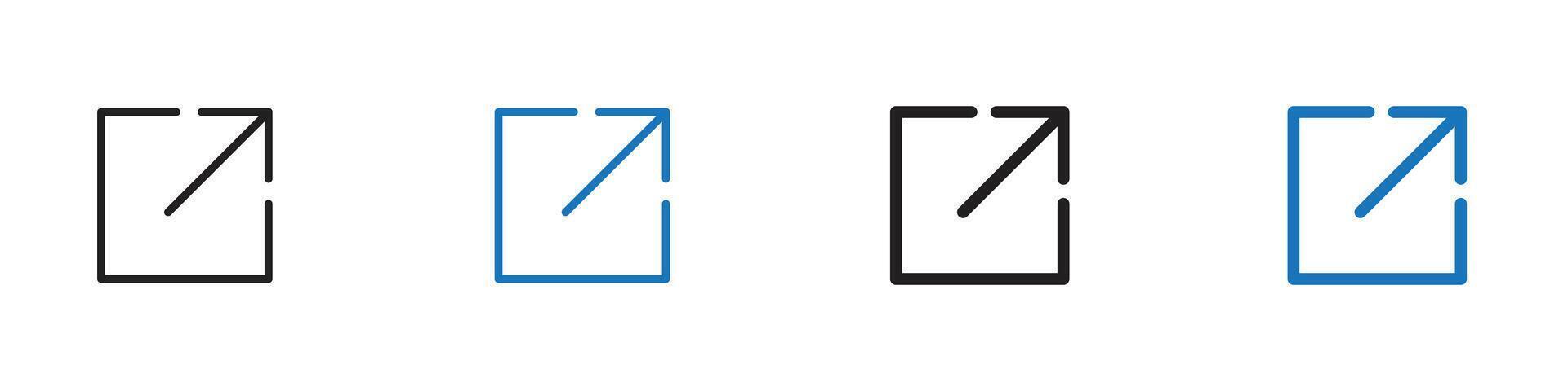 External link icon set outline vector