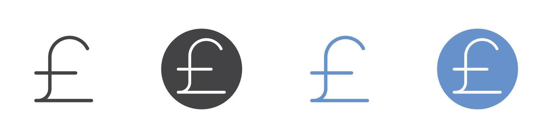 Pound sign icon Flat set in black and white color vector