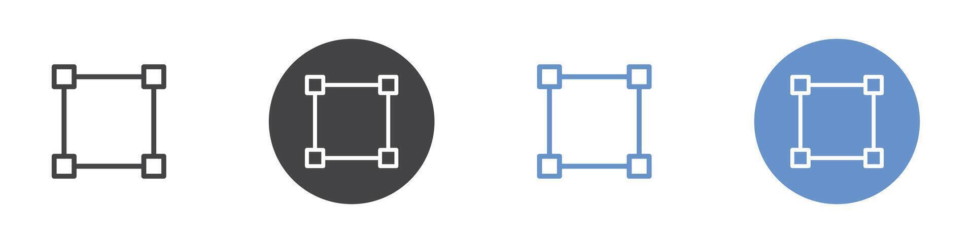 Artboard icon Flat set in black and white color vector