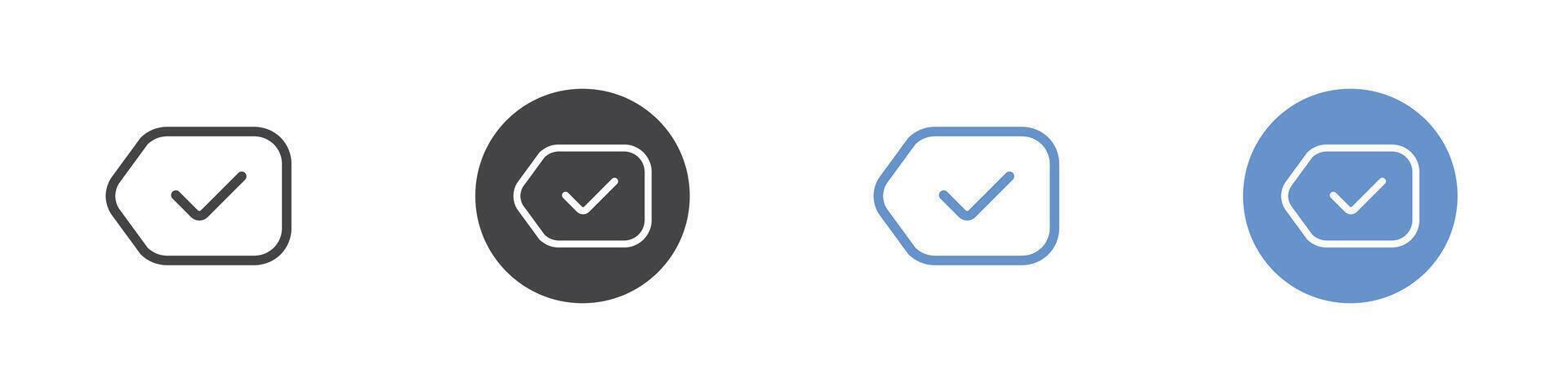 Tag icon Flat set in black and white color vector