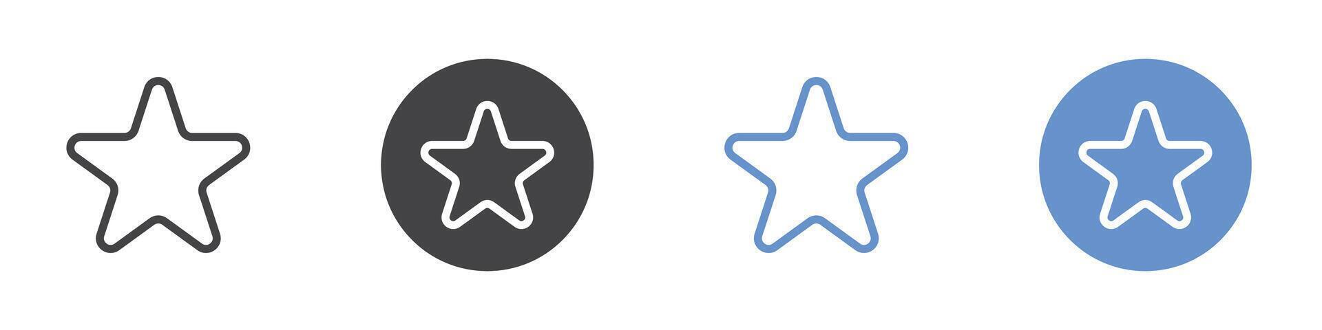 Favourite icon Flat set in black and white color vector