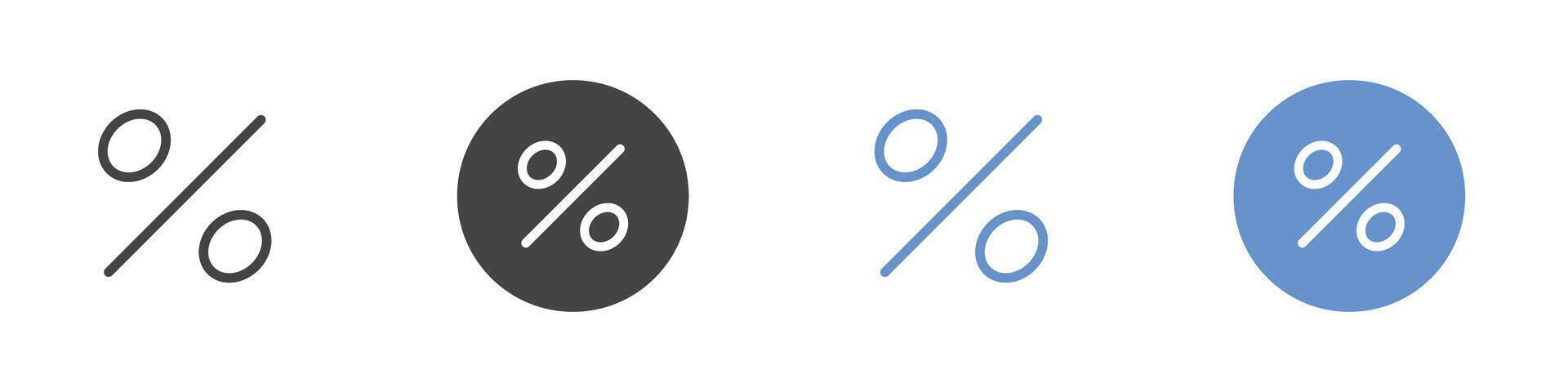 Discount icon Flat set in black and white color vector