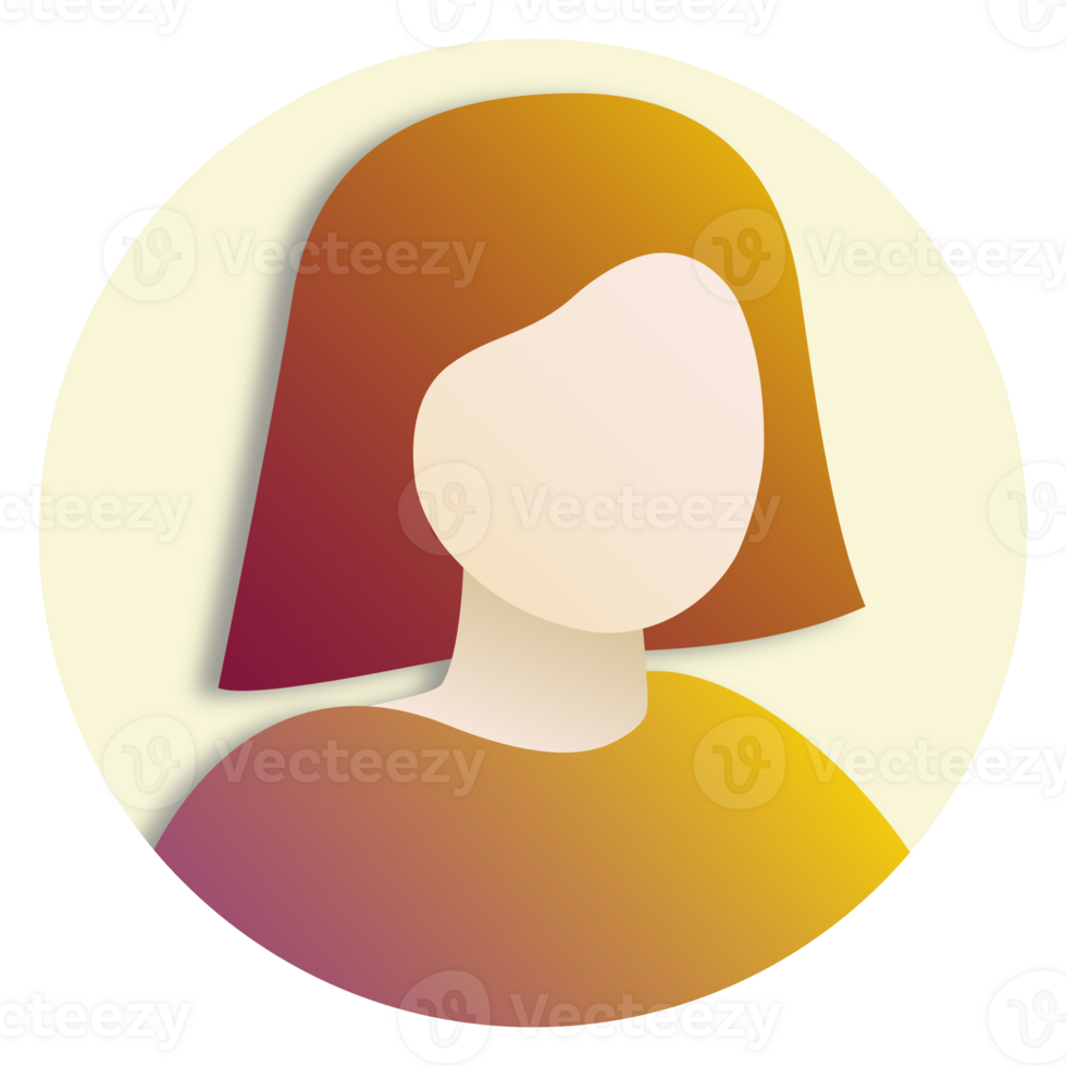 orange woman profile icon png