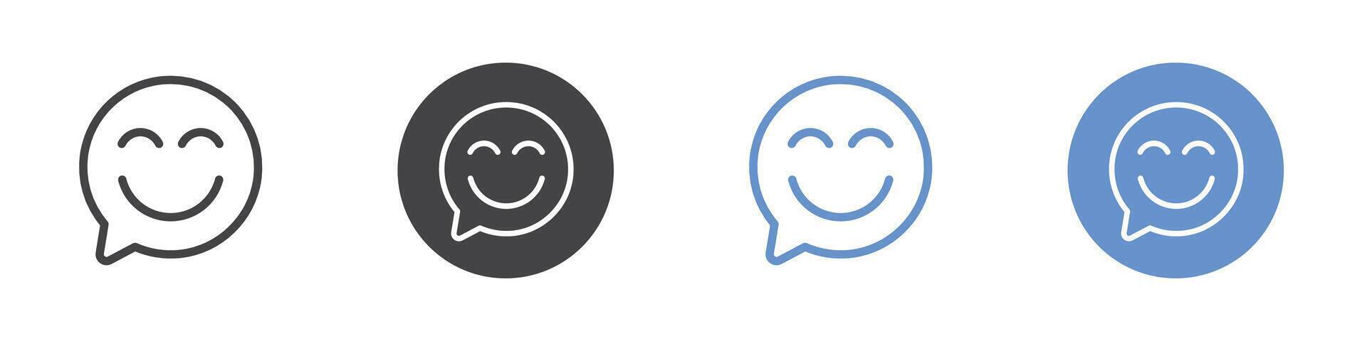 Reaction icon Flat set in black and white color vector