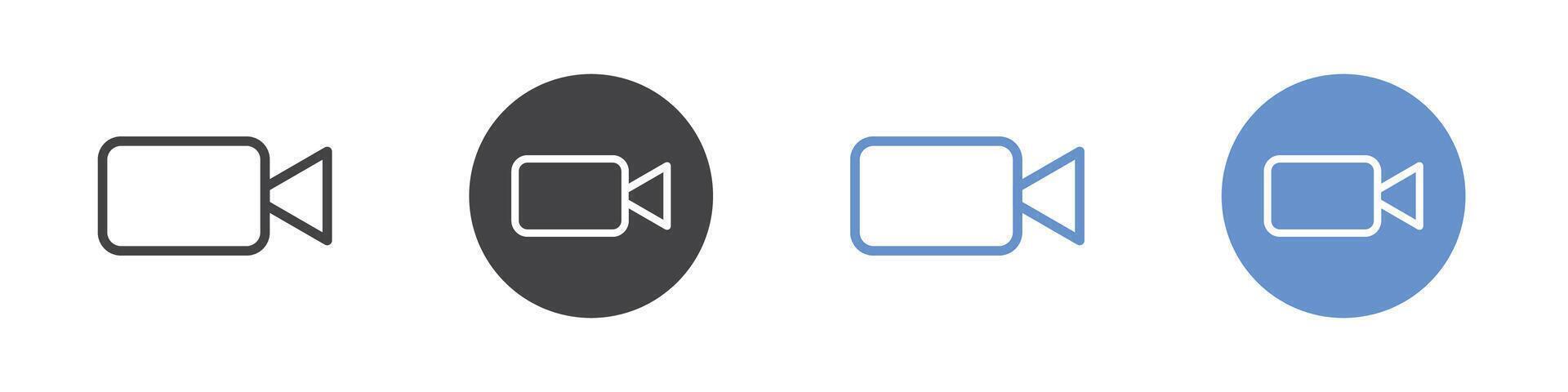 camera icon Flat set in black and white color vector