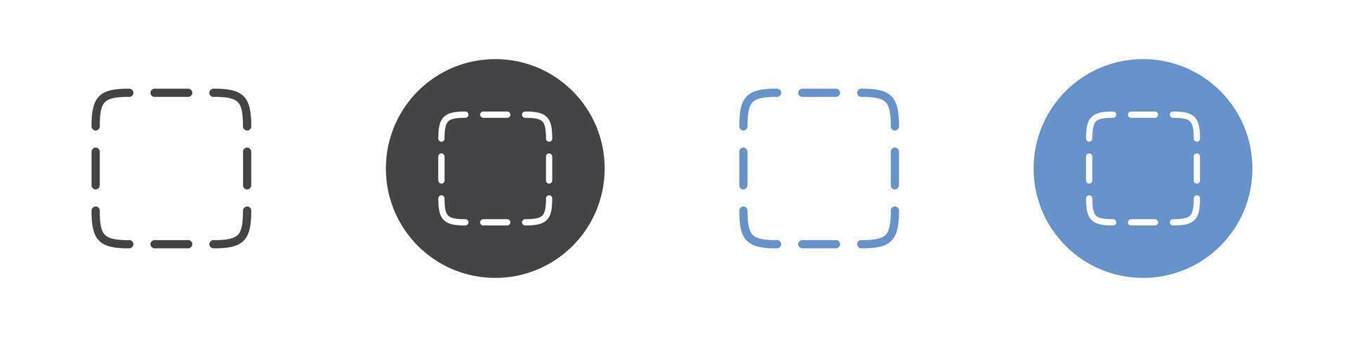 Selection icon Flat set in black and white color vector