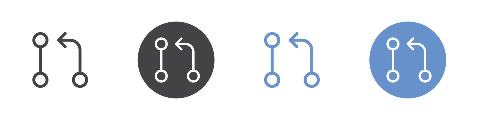 Code pull Flat set in black and white color vector