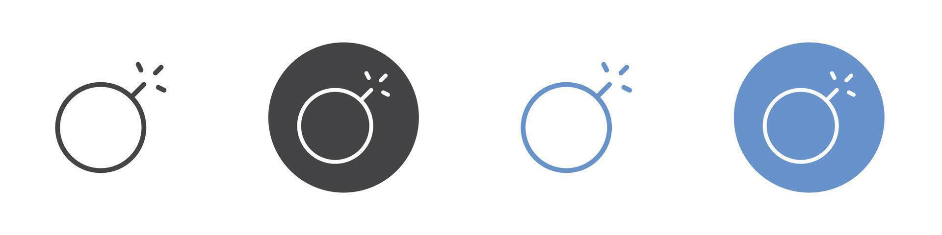 Bomb icon Flat set in black and white color vector