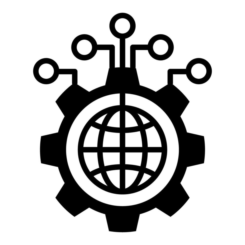 Technology tech innovation icon symbol. Outline illustration vector