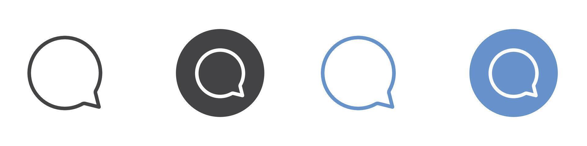 Comment icon Flat set in black and white color vector