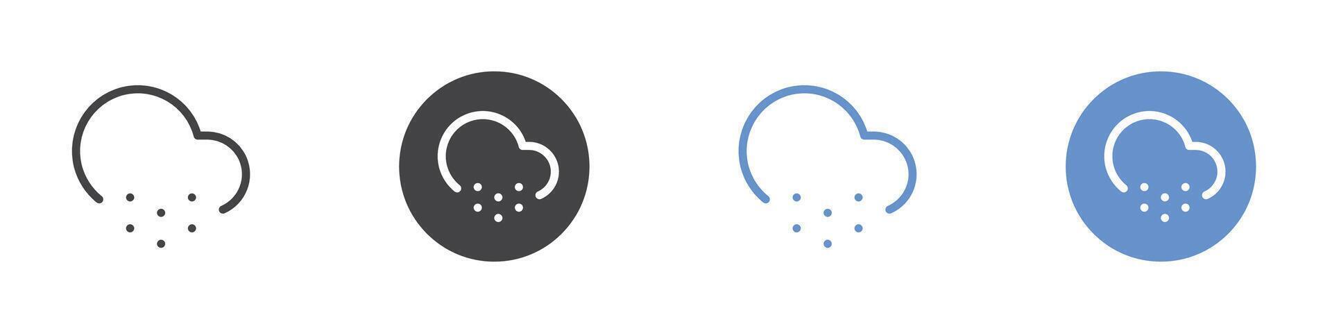 Cloud snow icon Flat set in black and white color vector
