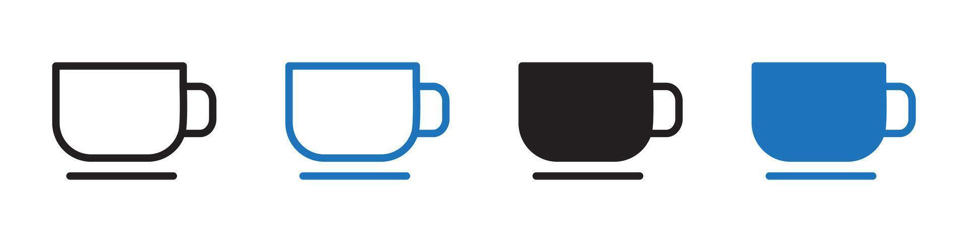 Cup icon set outline vector