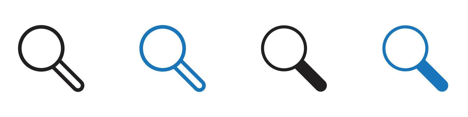 Search icon set outline vector