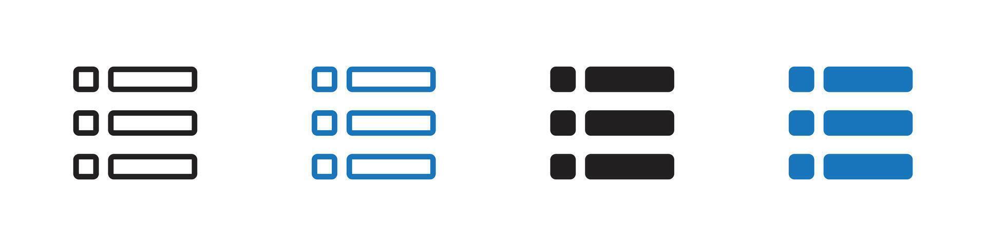 Menu icon set vector