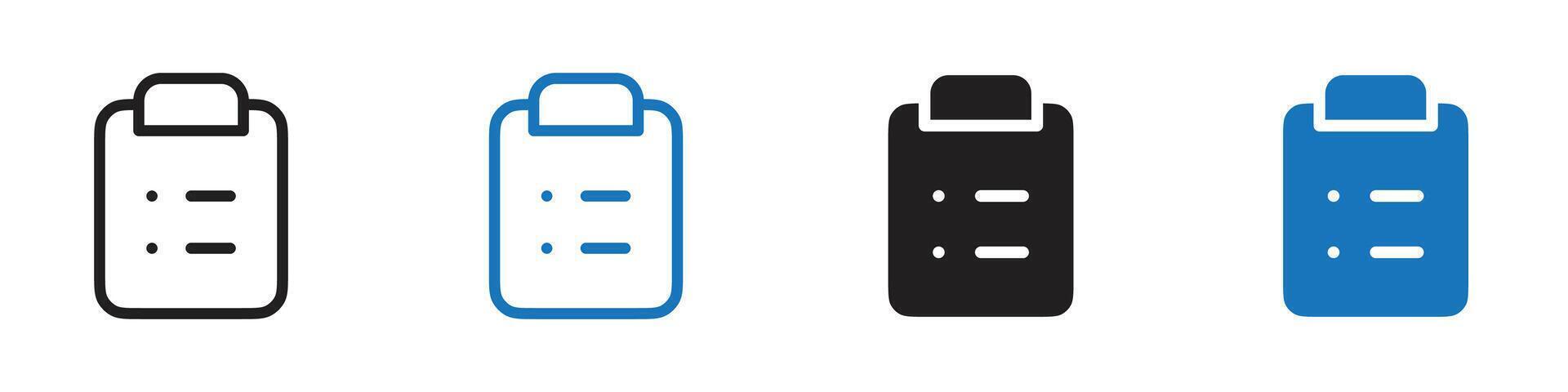 Clip board icon set outline vector