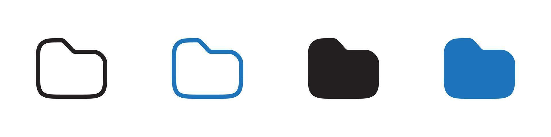 Folder icon set outline vector