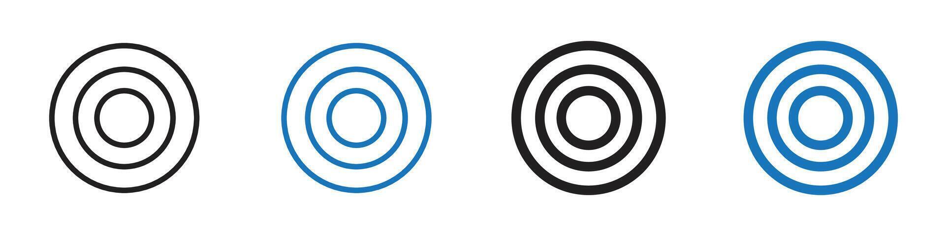 Target icon set outline vector
