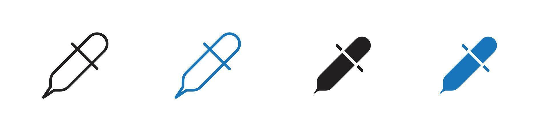 Eye dropper icon set outline vector