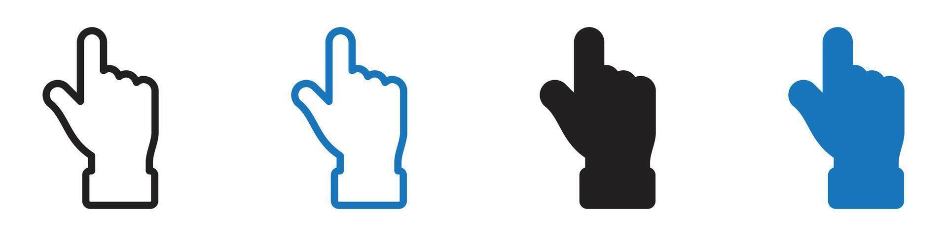 Hand icon set outline vector