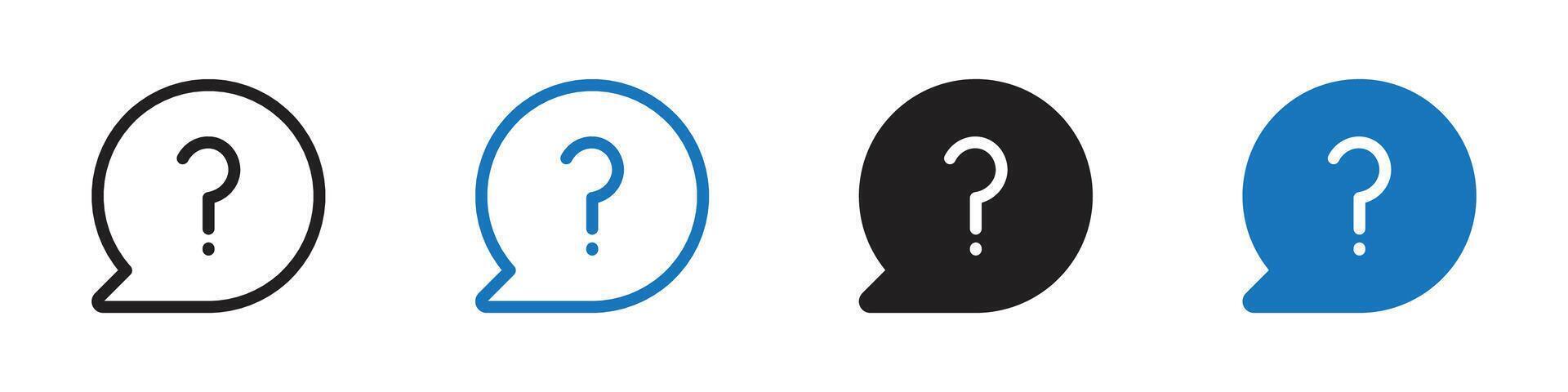 Question icon set set outline vector