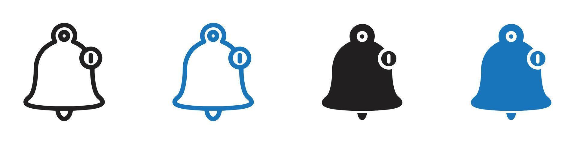 bell icon set outline vector