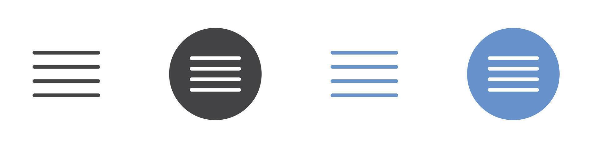 Align icon Flat set in black and white color vector