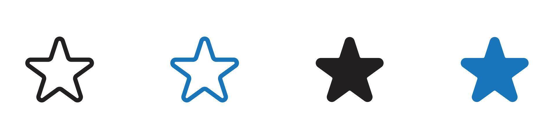 star icon set outline vector