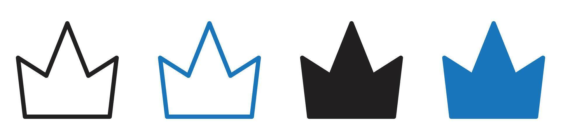 crown icon set outline vector