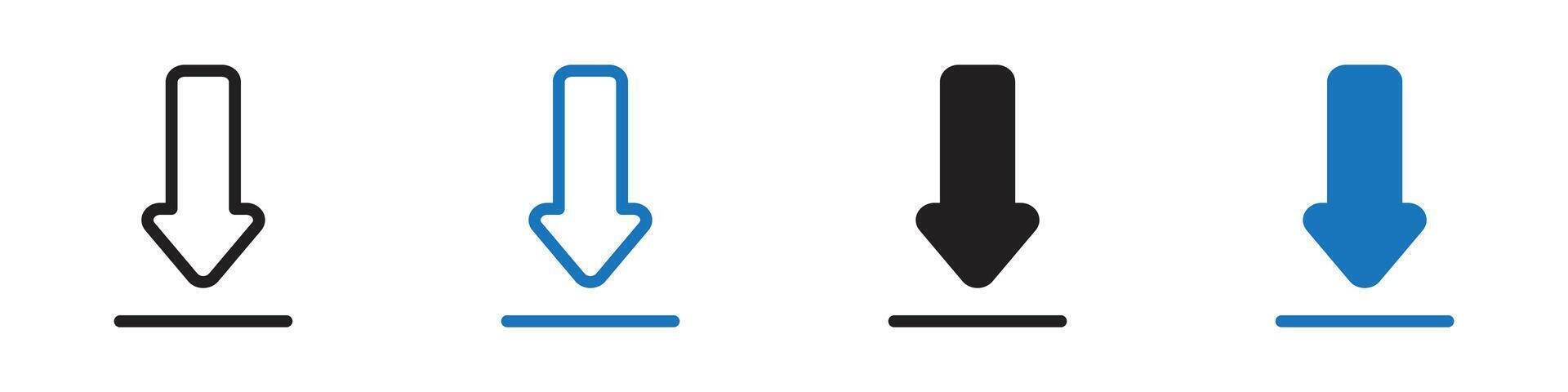 Download icon set outline vector
