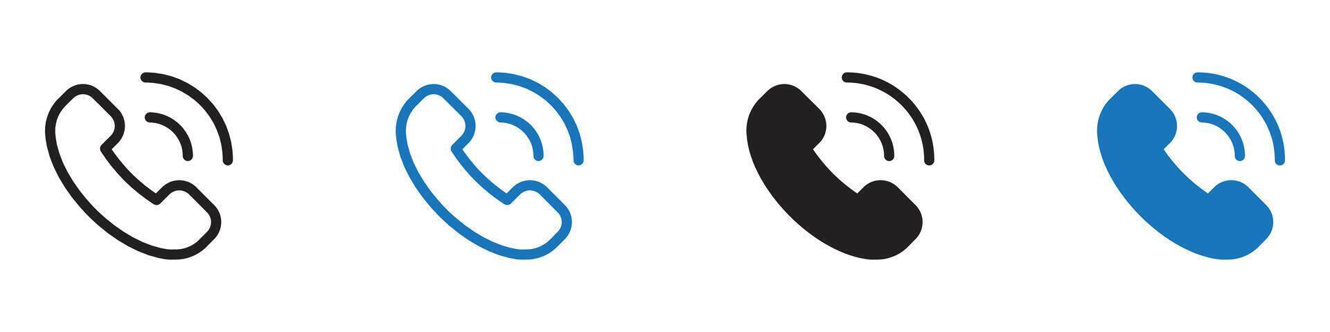 Phone icon set outline vector