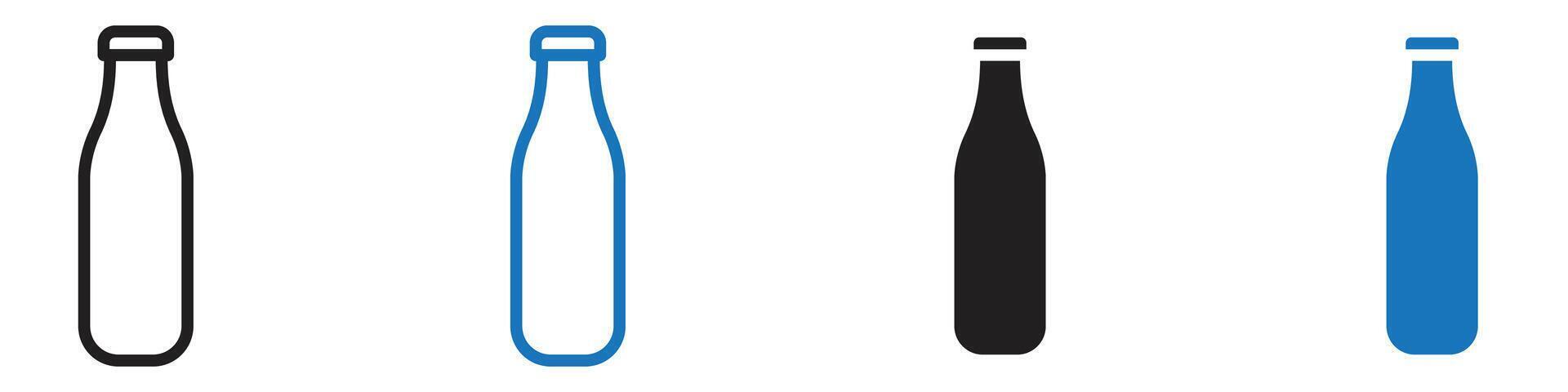 Bottle icon set outline vector