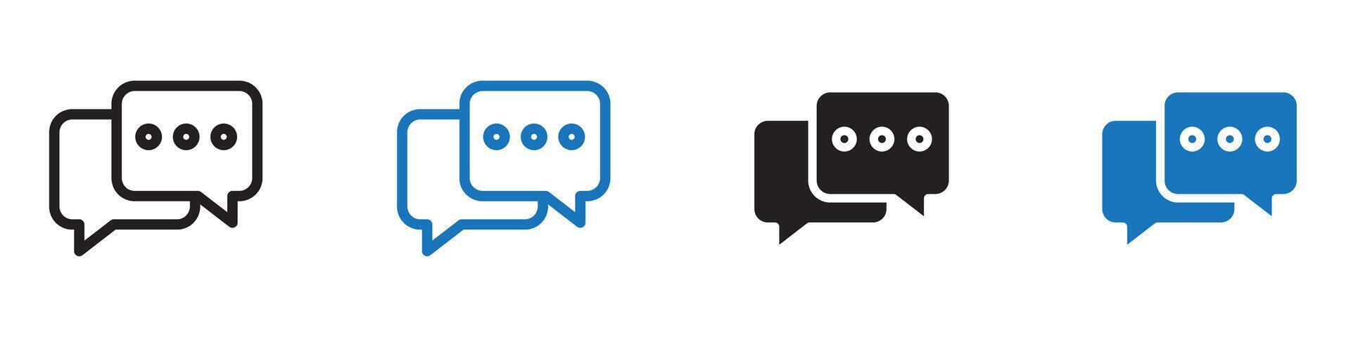 chat icon set outline vector